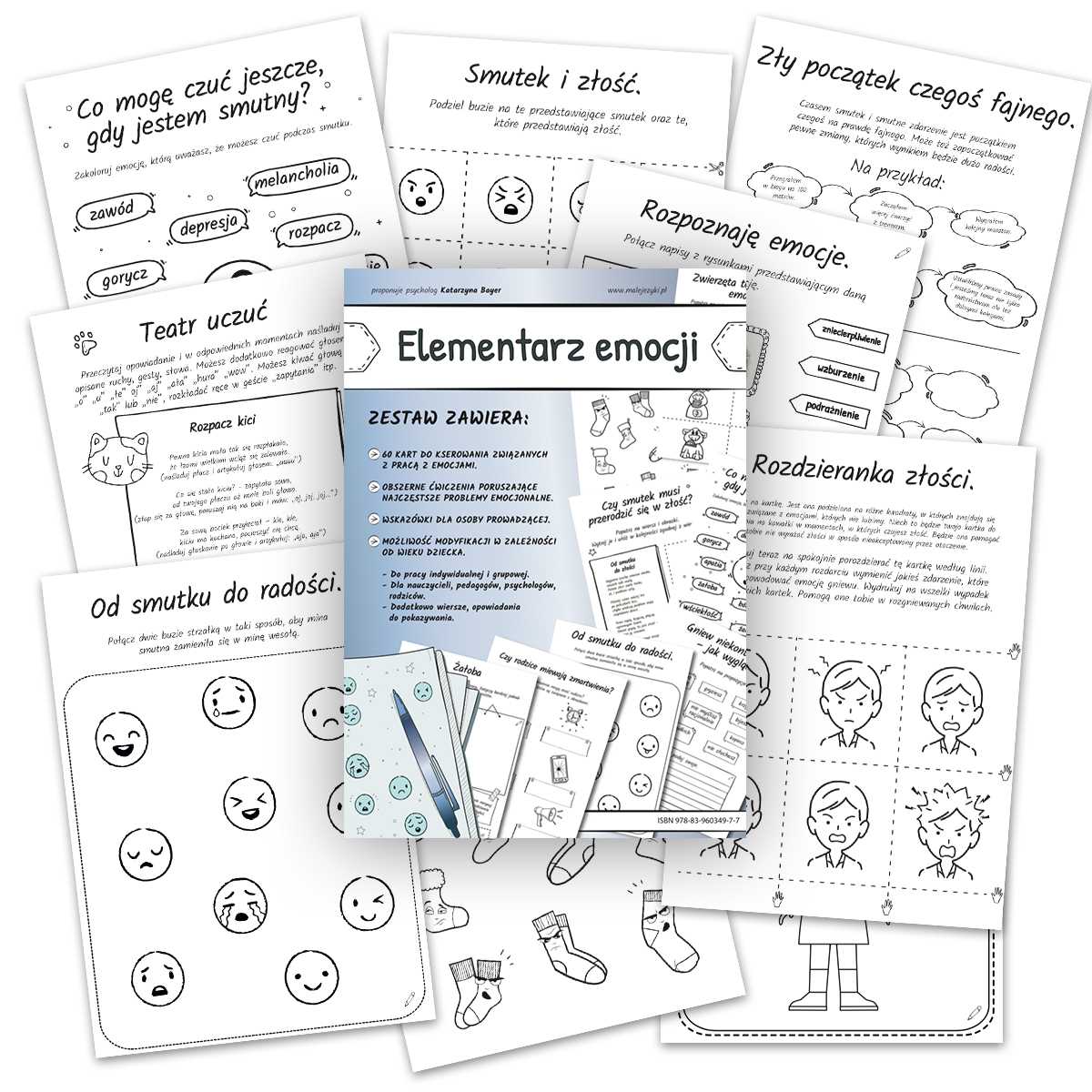 Karty pracy - Elementarz Emocji dla nauczycieli, pedagogów, psychologów