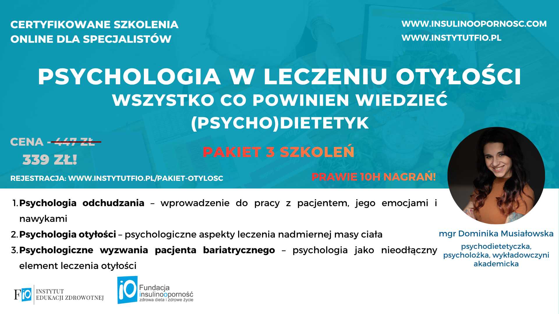 Psychologia w leczeniu otyłości - pakiet 3 szkoleń online