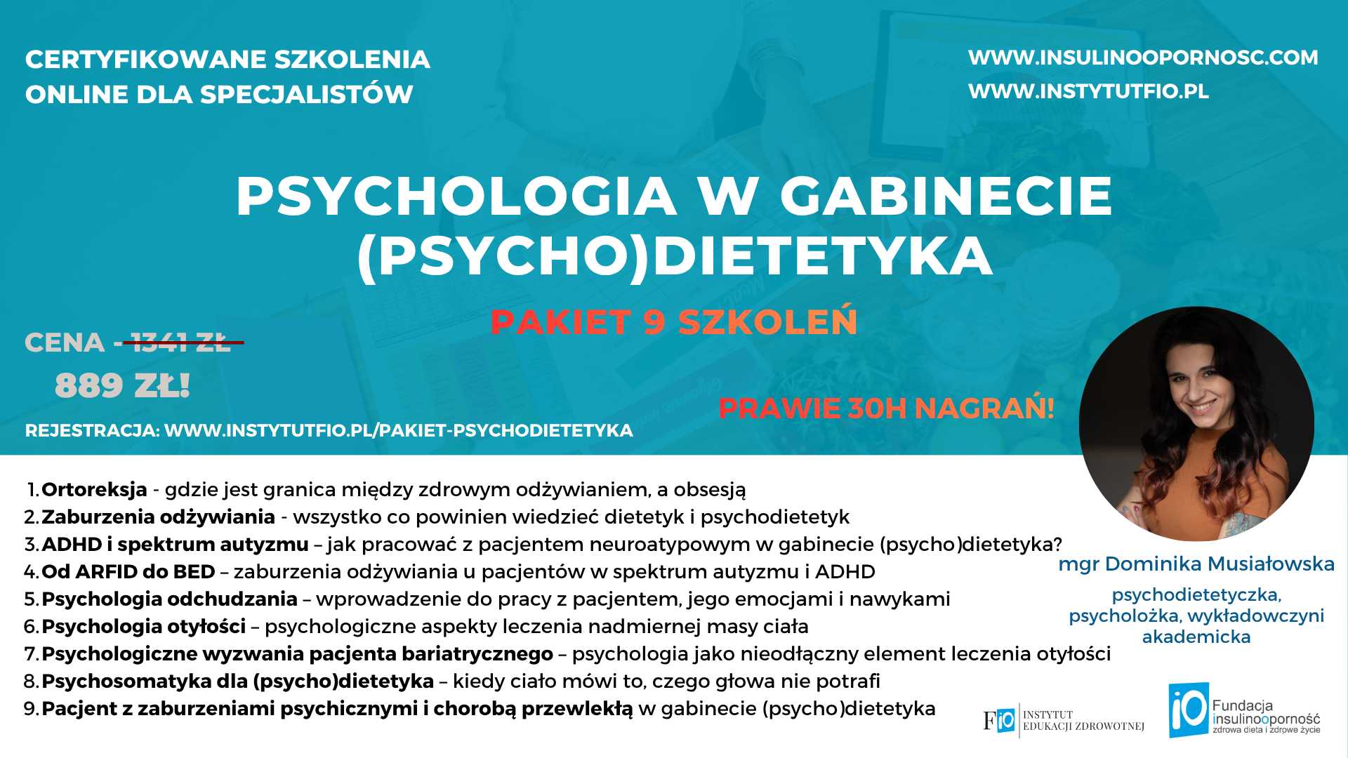 Psychologia w gabinecie (psycho)dietetyka - pakiet 9 szkoleń online
