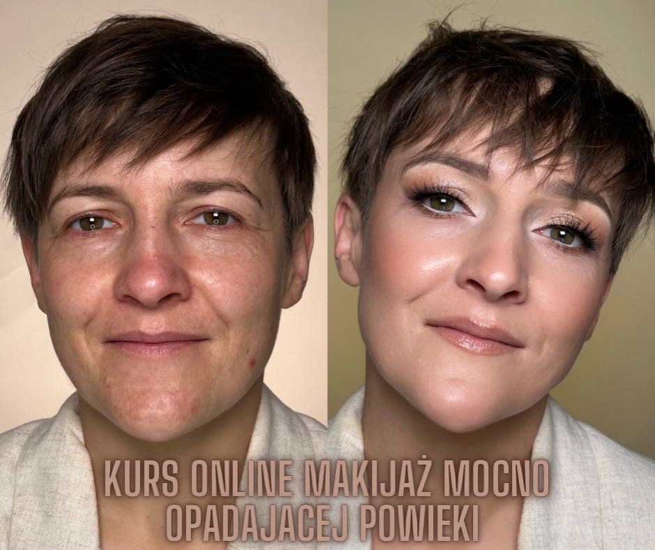 Makijaż korekcyjny mocno opadającej powieki