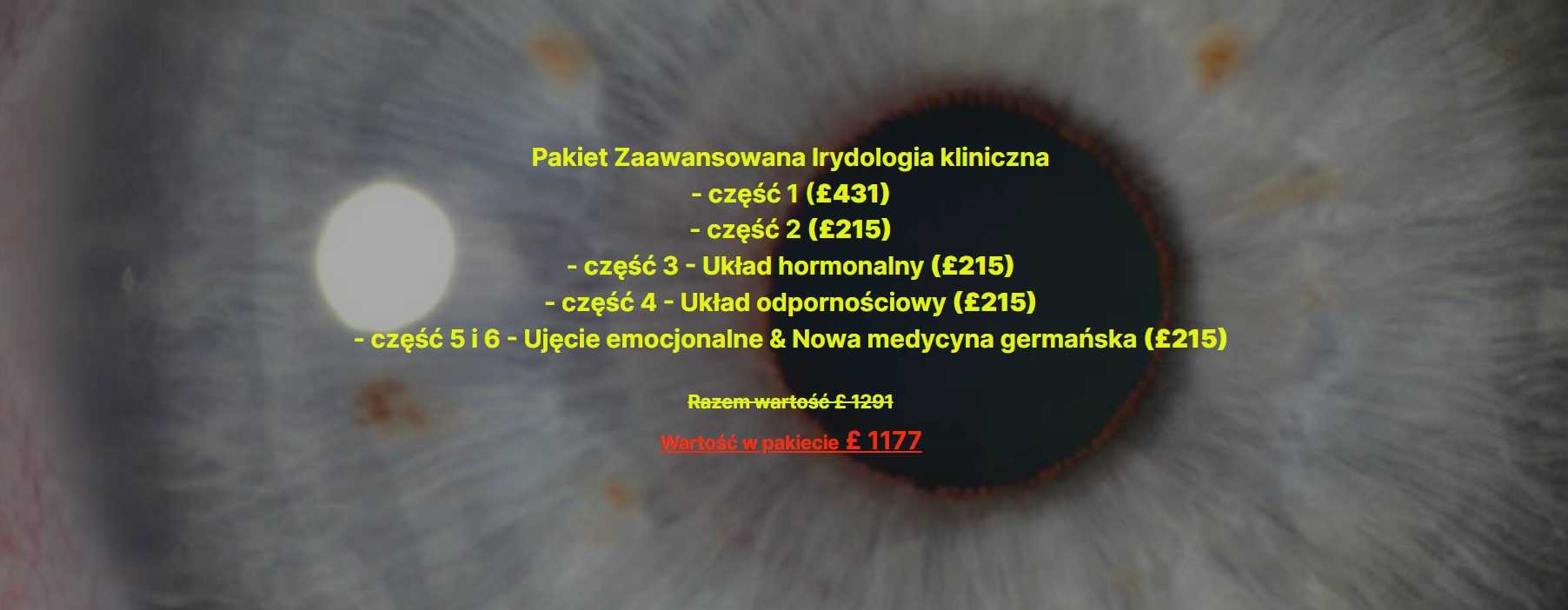 Zaawansowana Irydologia Kliniczna - PAKIET I-VI część