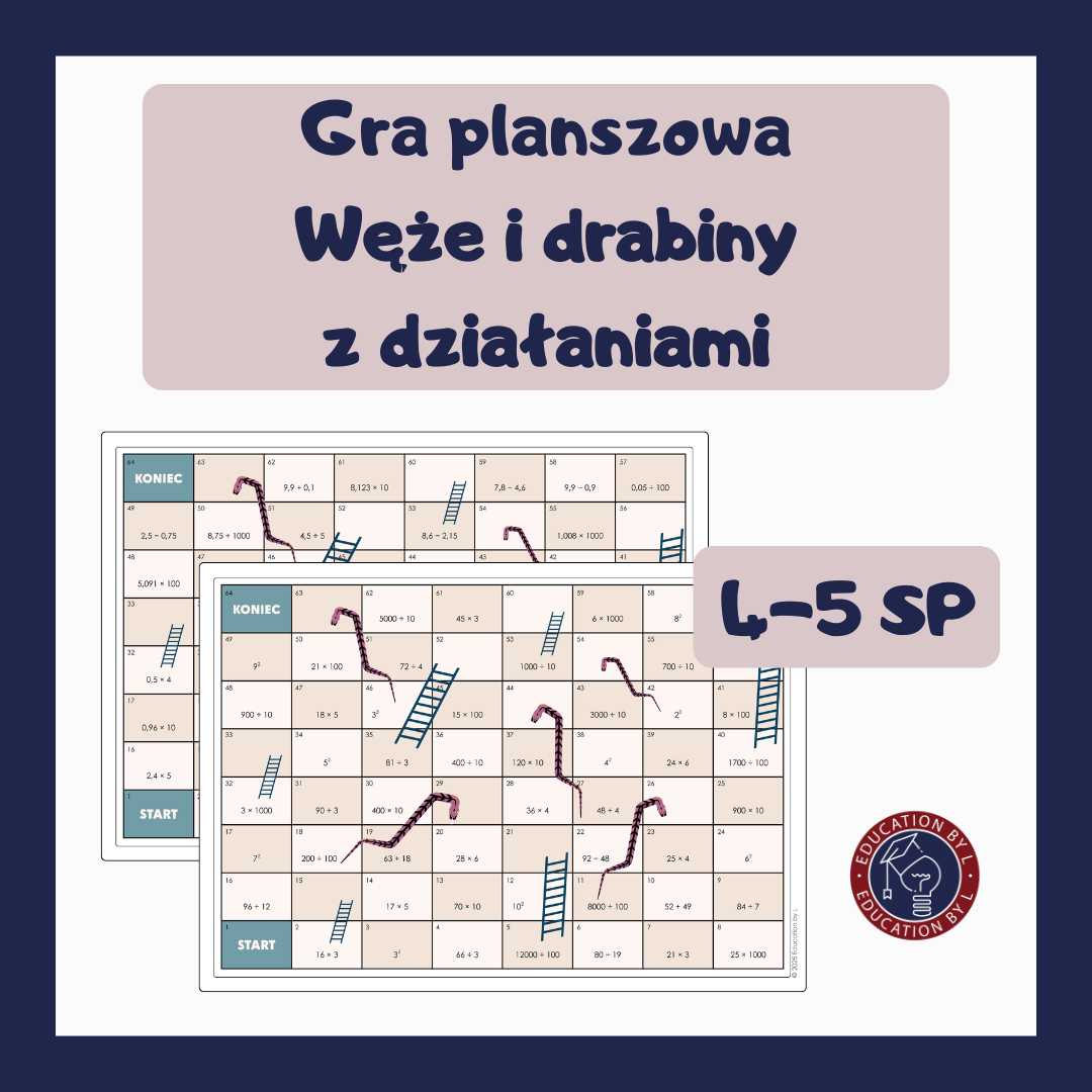 Gra planszowa - Węże i drabiny z działaniami