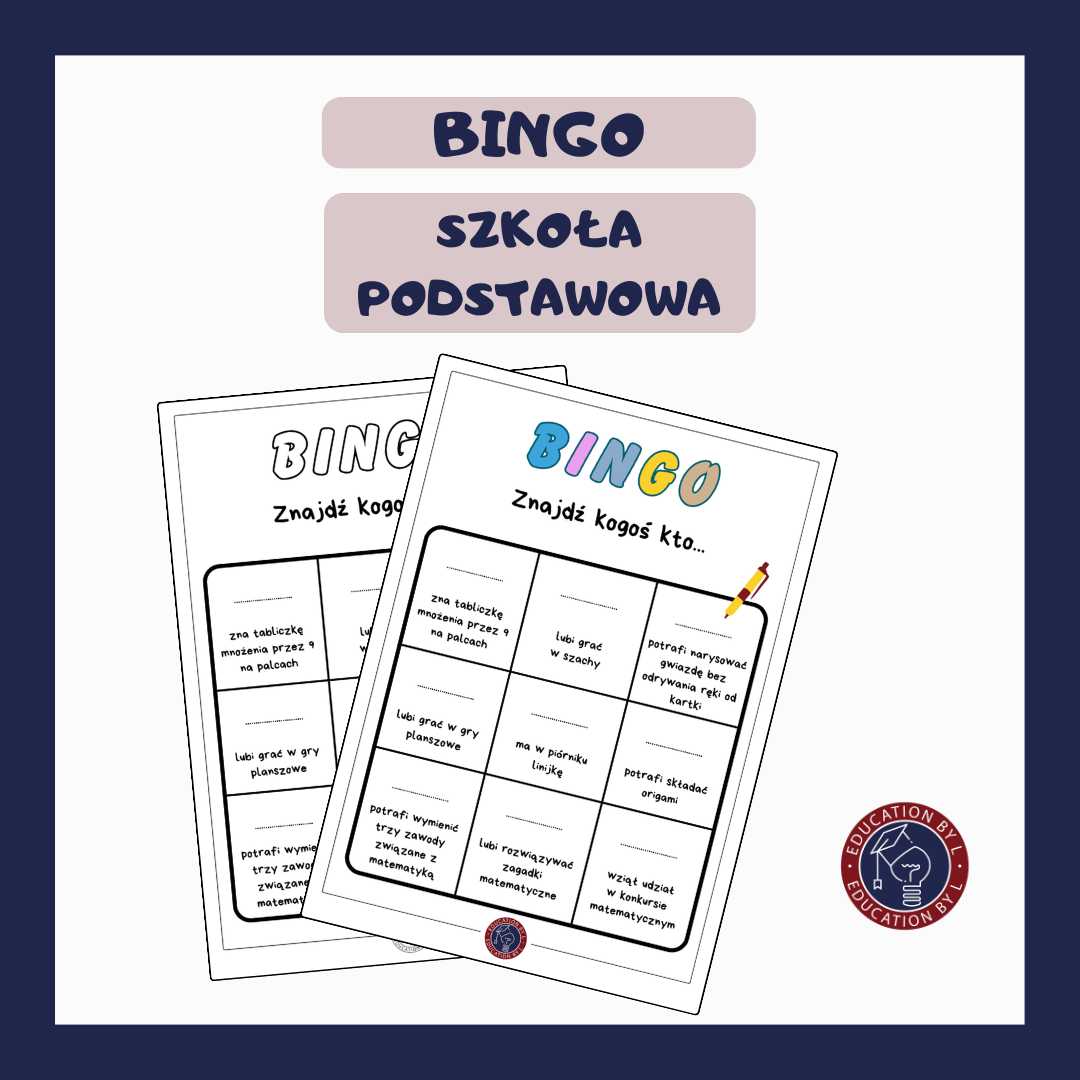 Bingo matematyczne „Znajdź kogoś kto…”
