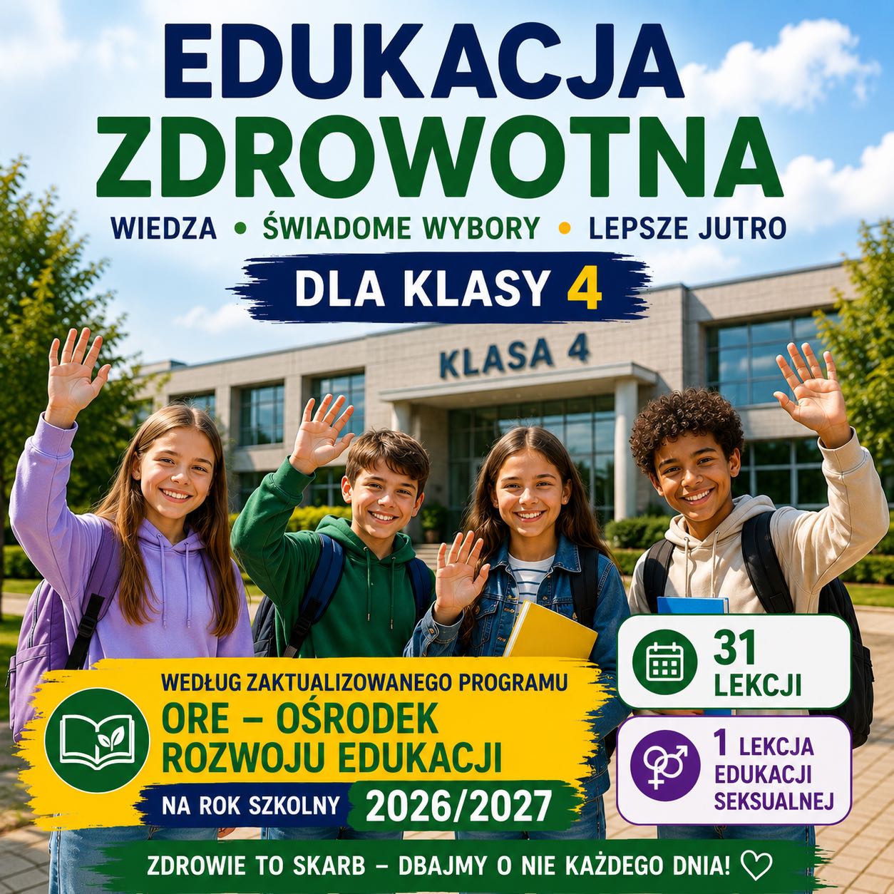 Edukacja Zdrowotna, lekcje dla klasy 4 Szkoły podstawowej wg ORE 2026