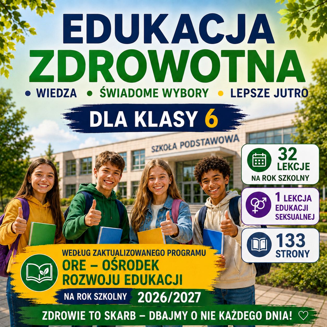 Edukacja Zdrowotna, lekcje dla klasy 6 Szkoły podstawowej wg ORE 2026