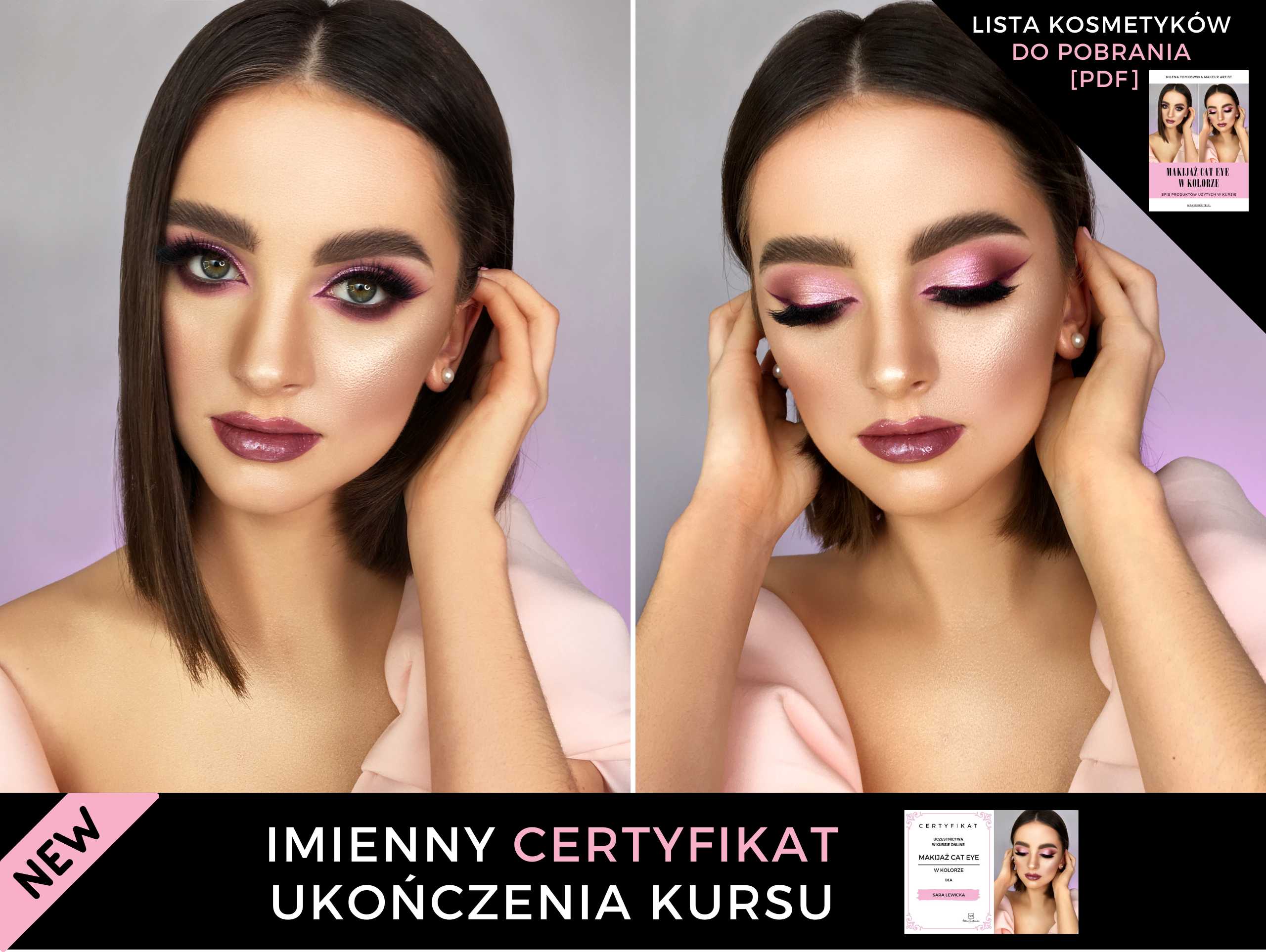 Makijaż Cat Eye w Kolorze - Kurs Makijażu Online