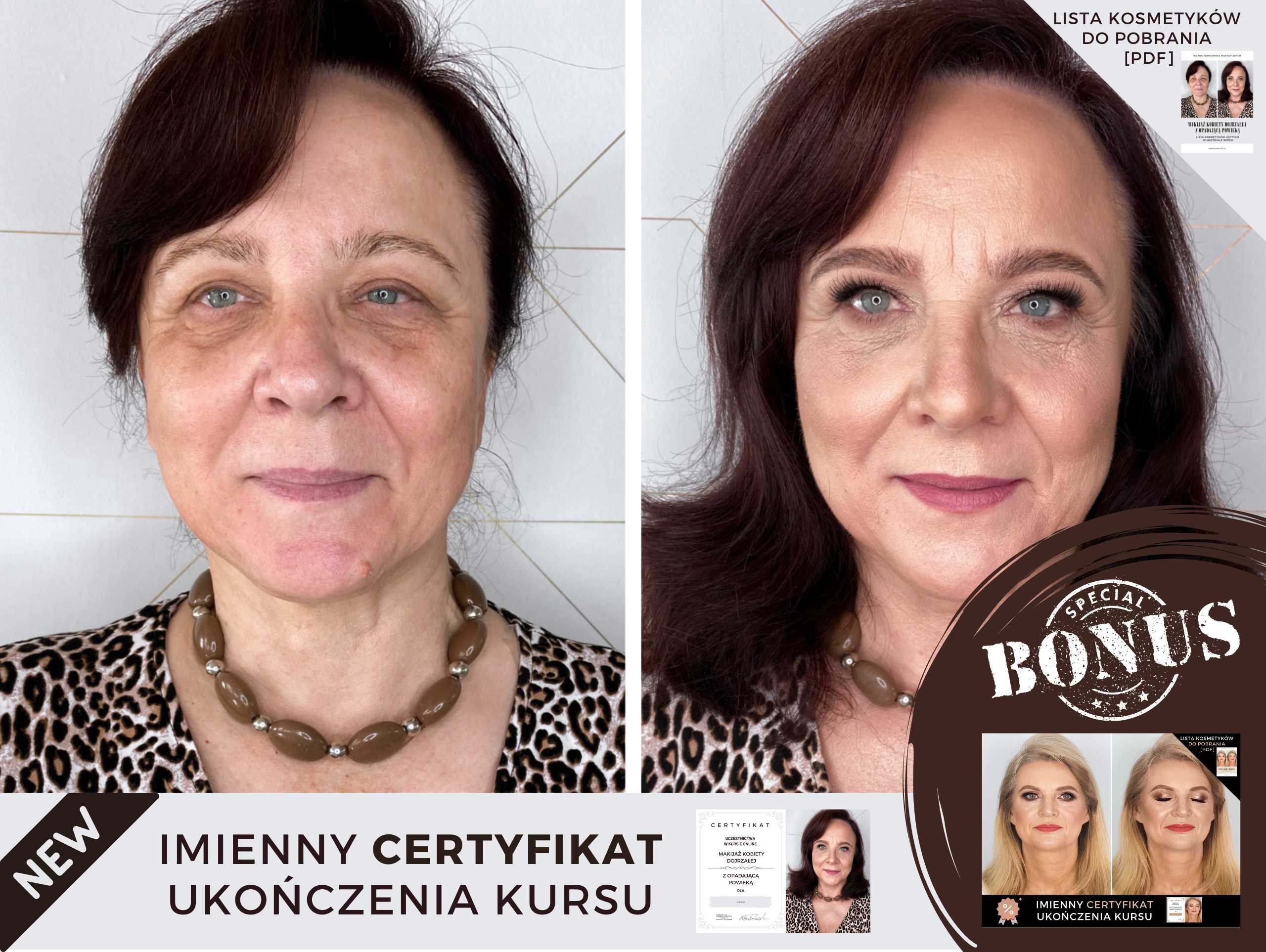 Makijaż Kobiety Dojrzałej z Opadającą Powieką - Kurs Makijażu Online