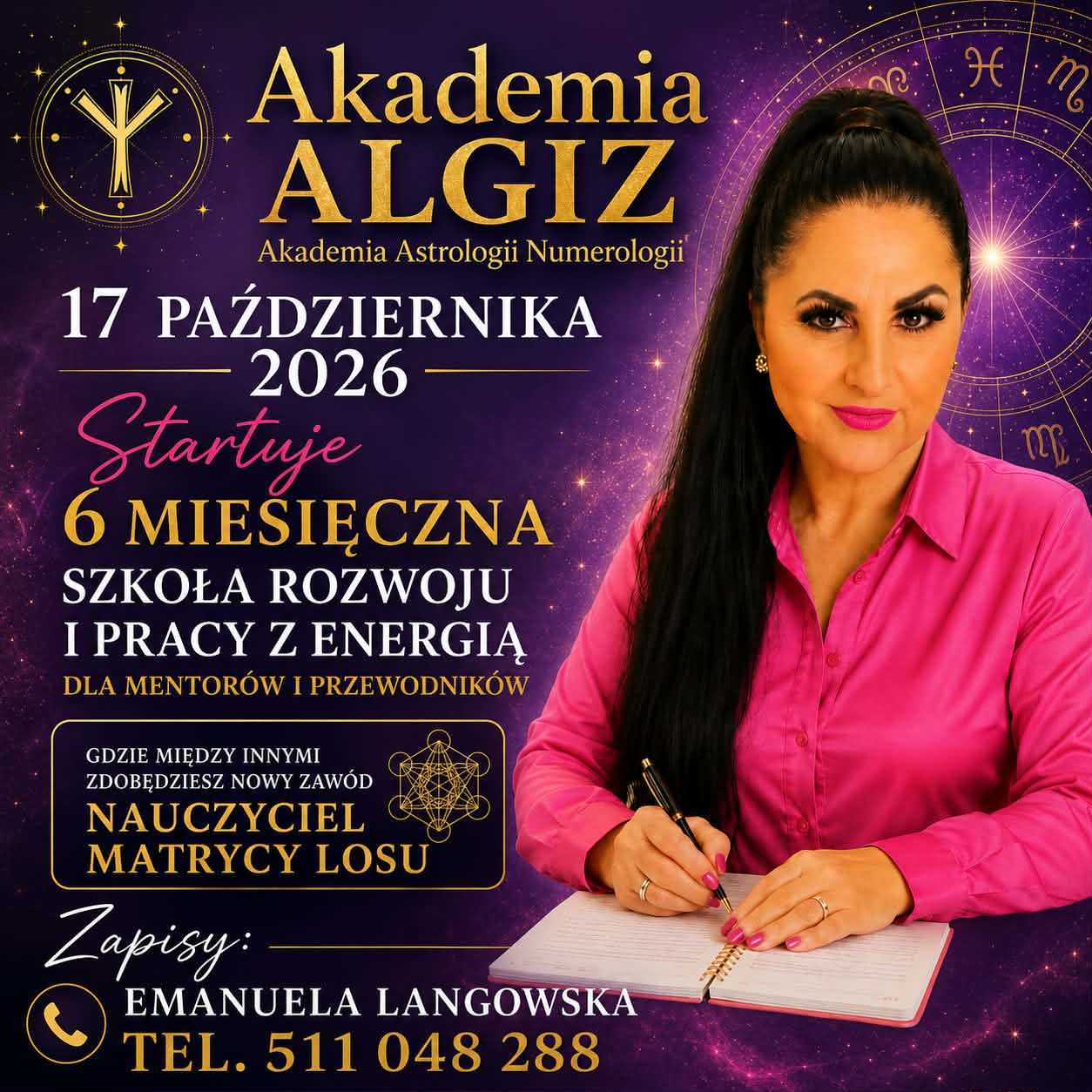 AKADEMIA ALGIZ Akademia Astrologii Numerologii - 6 miesięczna Szkoła Rozwoju i Pracy z Energią