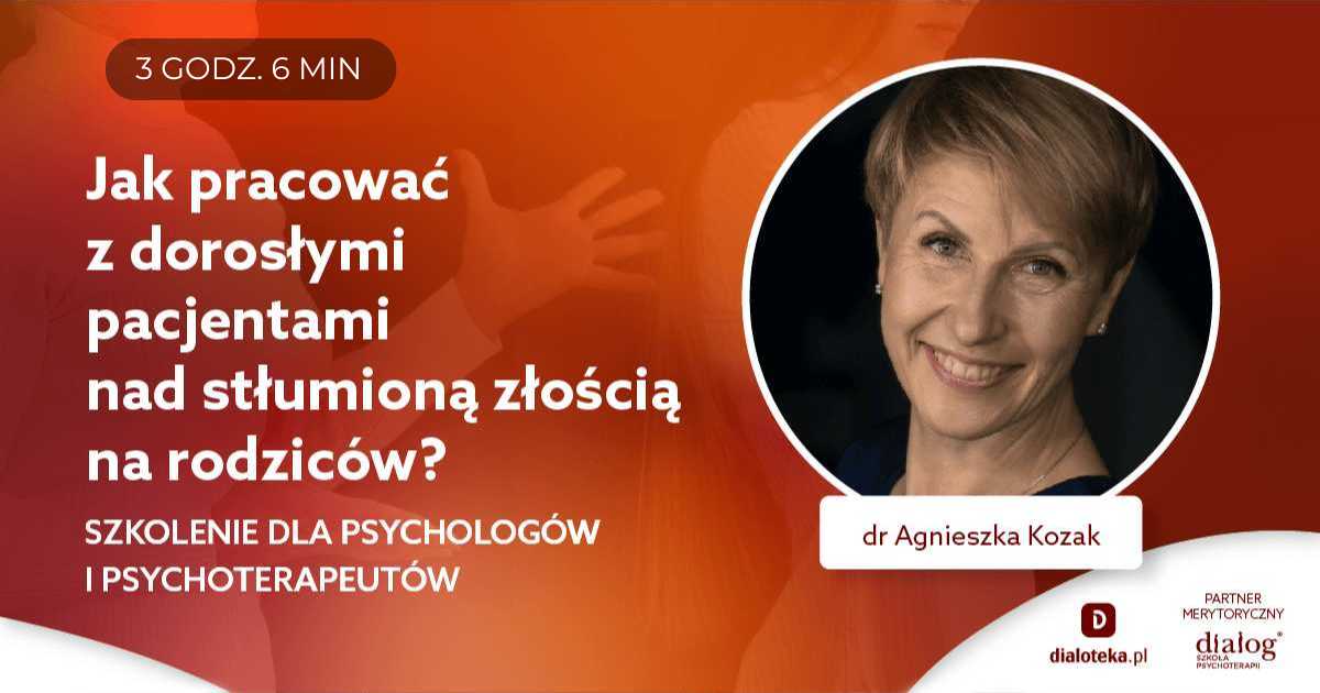 JAK PRACOWAĆ Z DOROSŁYMI PACJENTAMI NAD STŁUMIONĄ ZŁOŚCIĄ NA RODZICÓW? Dr Agnieszka Kozak