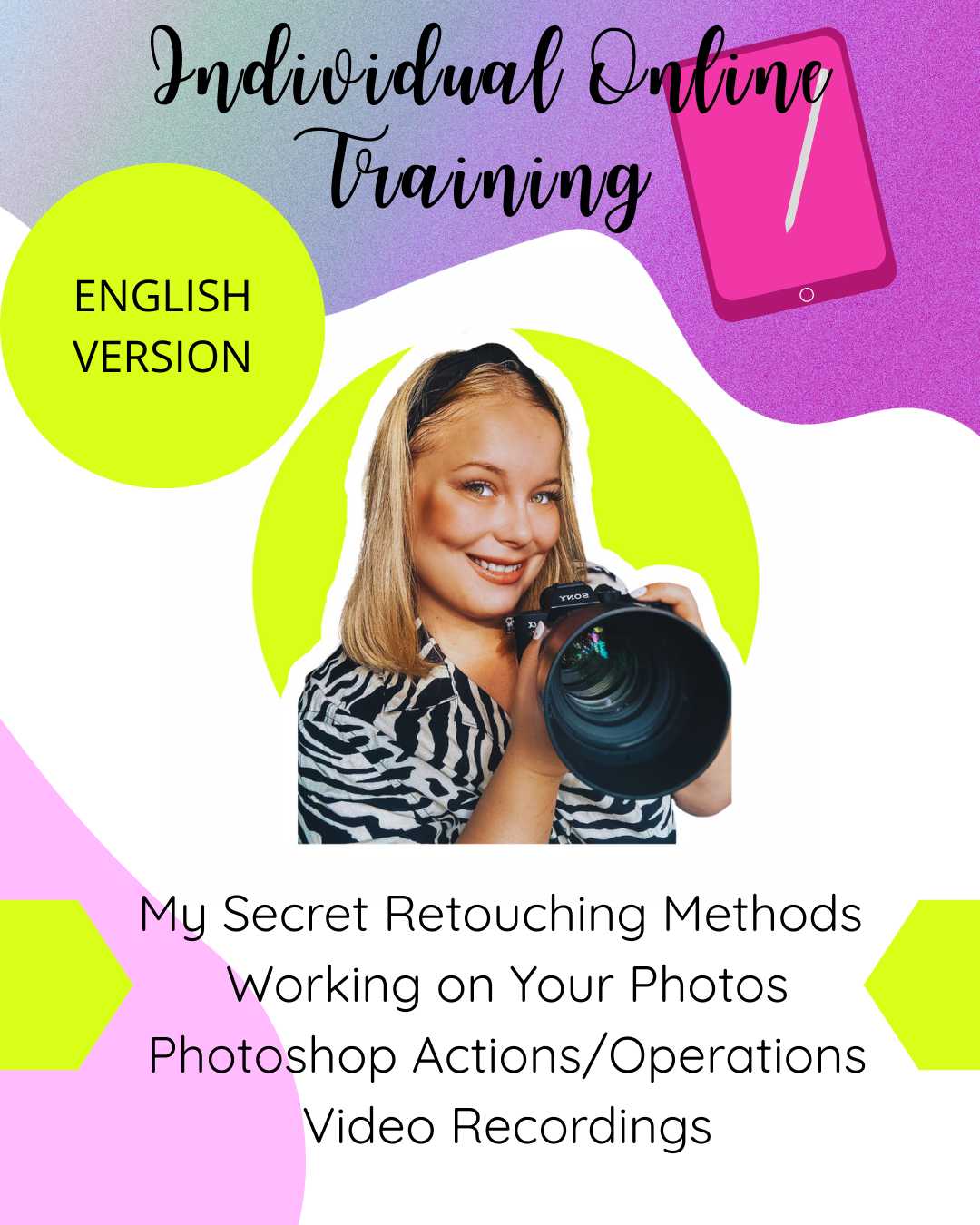 Individual 1:1 Retouching Course for Your Photography- ENGLISH VERSION
