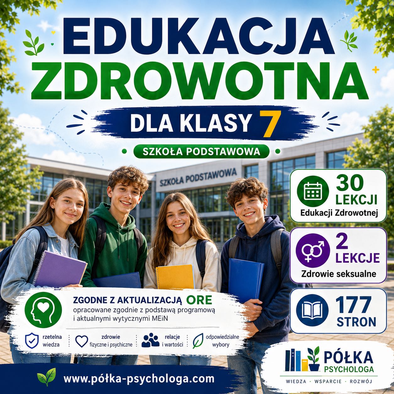 Edukacja Zdrowotna, lekcje dla klasy 7 Szkoły podstawowej wg ORE 2026