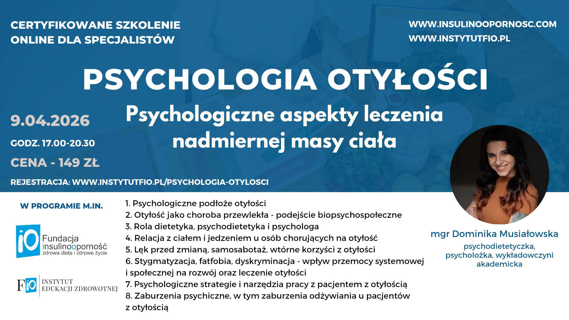 Psychologia otyłości - psychologiczne aspekty leczenia nadmiernej masy ciała 9.04.2026
