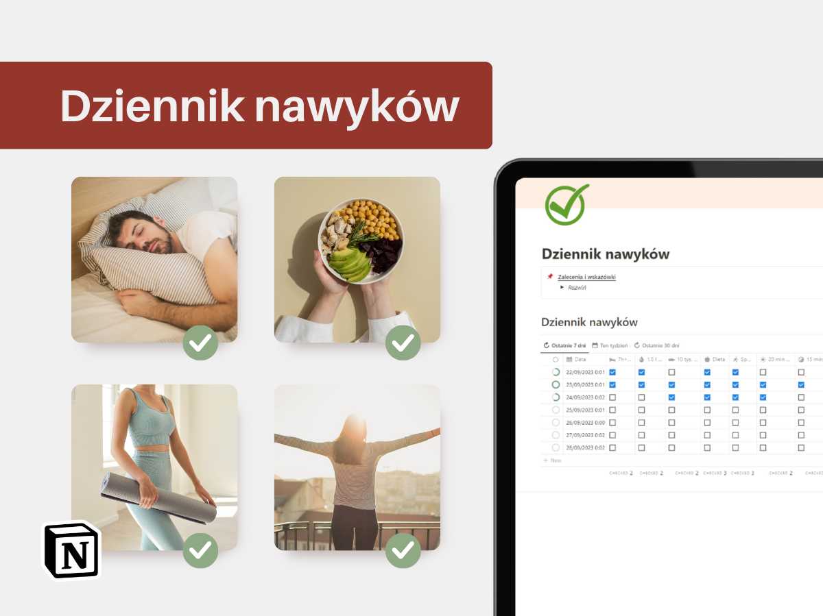 Dziennik nawyków - szablon Notion