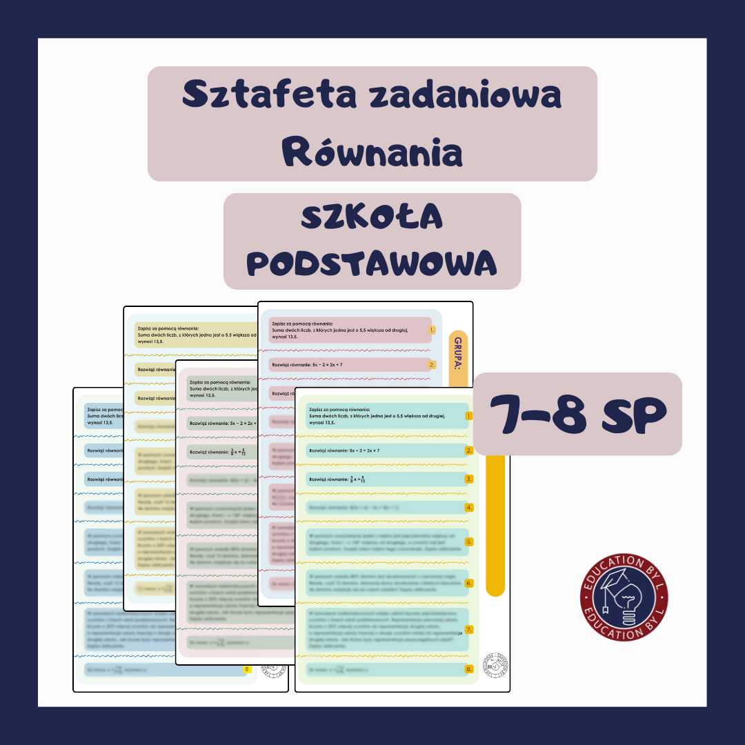 Równania – sztafeta zadaniowa