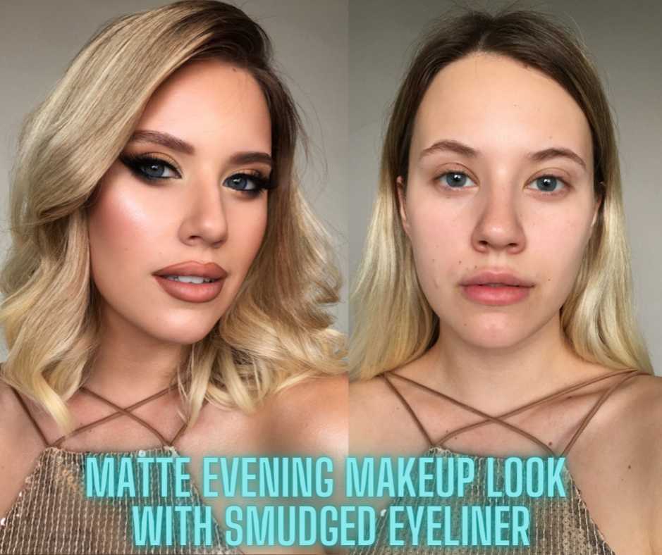 Matte Evening Makeup Look With Smudged Eyeliner