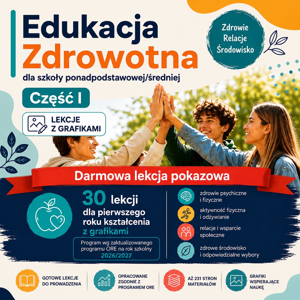 DARMOWA LEKCJA  pokazowa Edukacja Zdrowotna Szkoła średnia ORE 2026